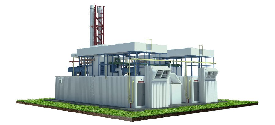 A 3D model of a mini-thermal power plant in a block-modular design
